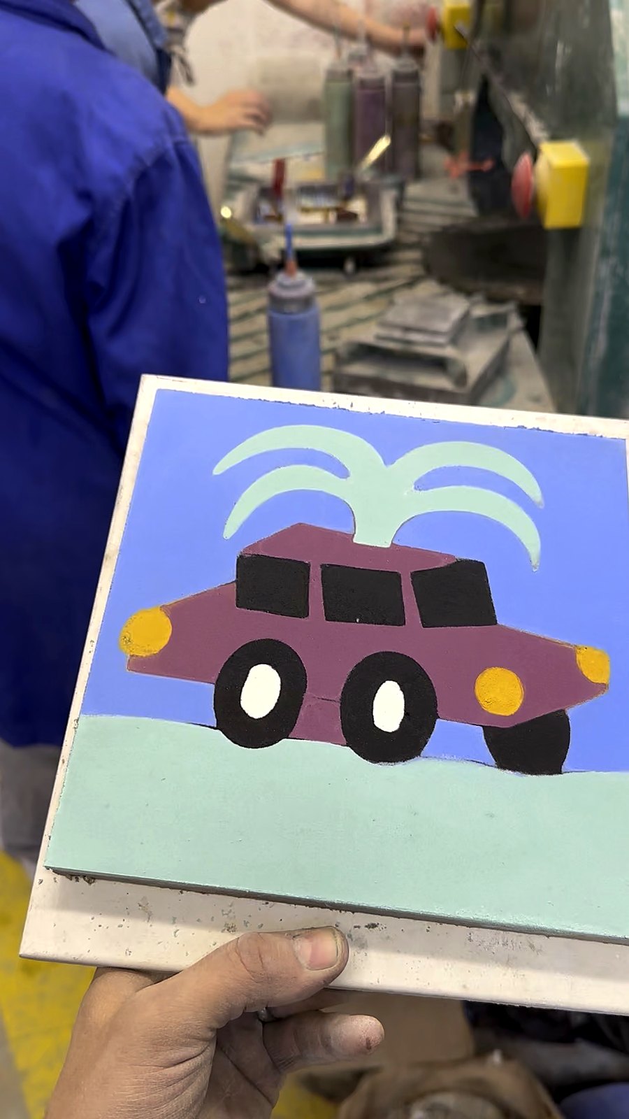 Carreau au motif de voiture